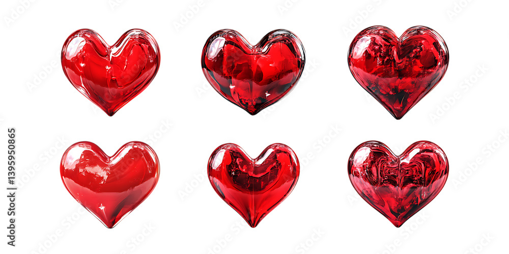 Pack Red Heart Set in Different Poses Against Transparent Background for Love Symbols, Romantic Designs, or Valentine Day Graphics Pack Red Heart Set in Different Poses Against Transparent Background for Love Symbols, Romantic Designs, or Valentine Day Graphics