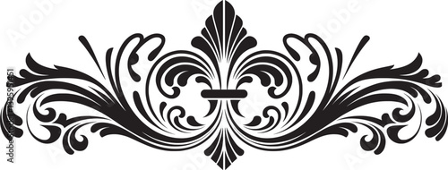 Ornate Fleur-de-Lis Vector Decoration, Baroque Style Decorative Element Design