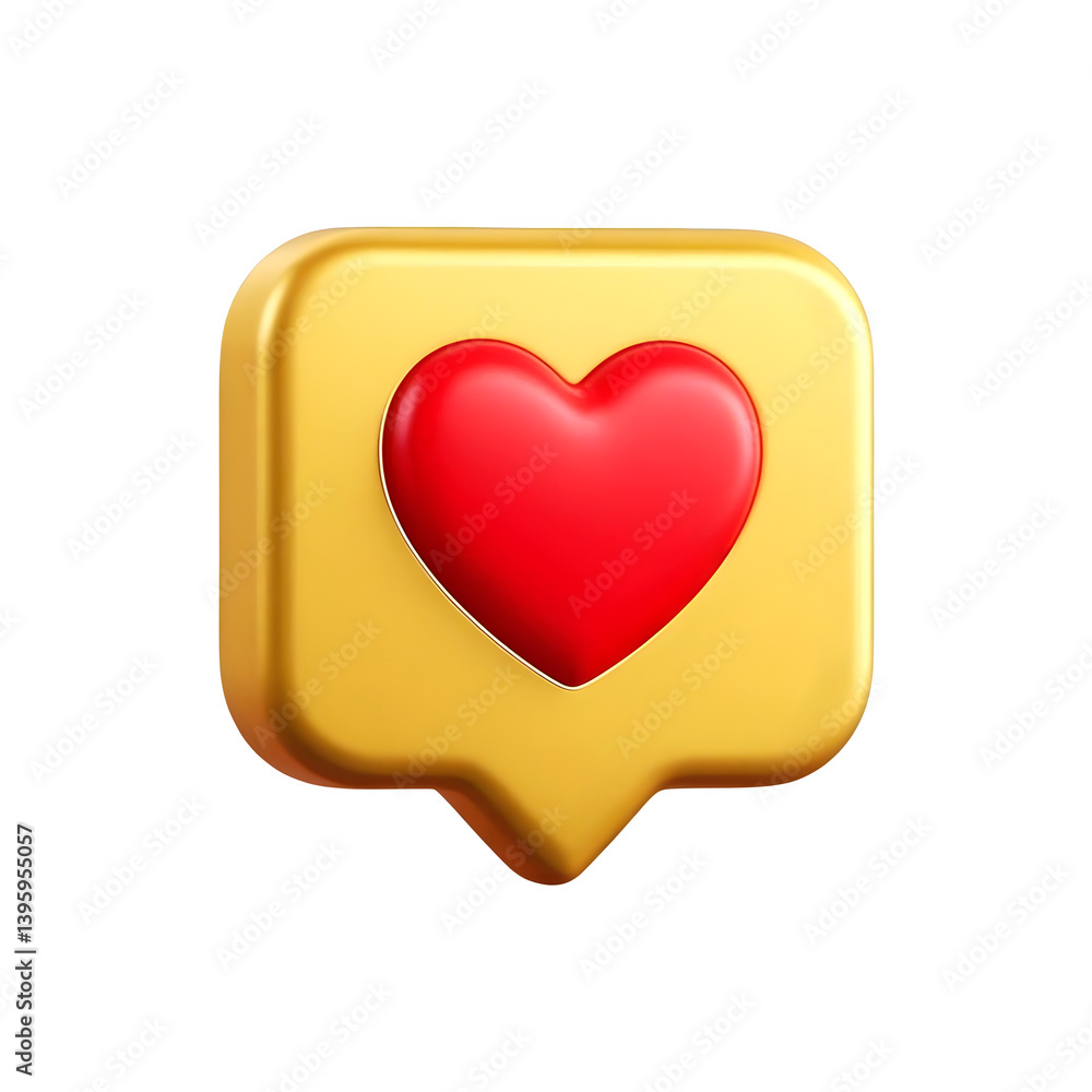 Red Heart Like Notification Icon isolated on transparent background, social media, message. Red Heart Like Notification Icon isolated on transparent background, social media, message.