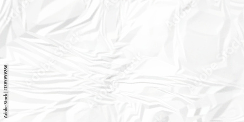 White crumpled paper Blank white crumpled and creased paper poster.	
