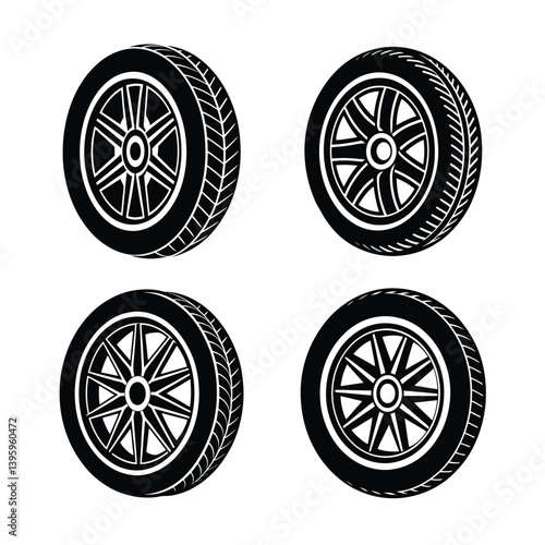 set of vector tires
