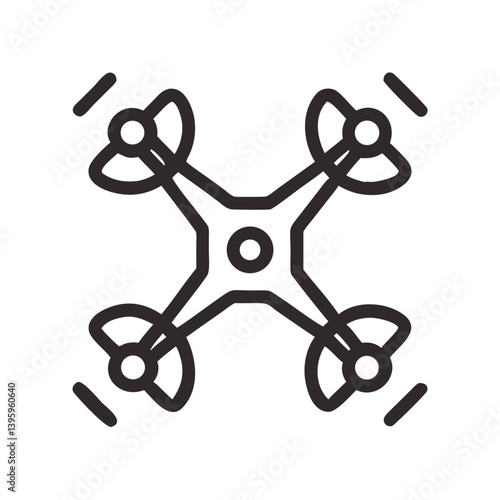 Drone With Rotors Aerial Flying Device Icon Design