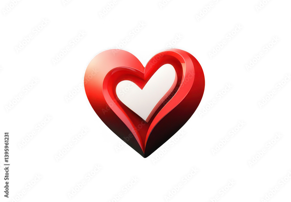 3D heart and heartbeat wave icon isolated on blue background 3D heart and heartbeat wave icon isolated on blue background