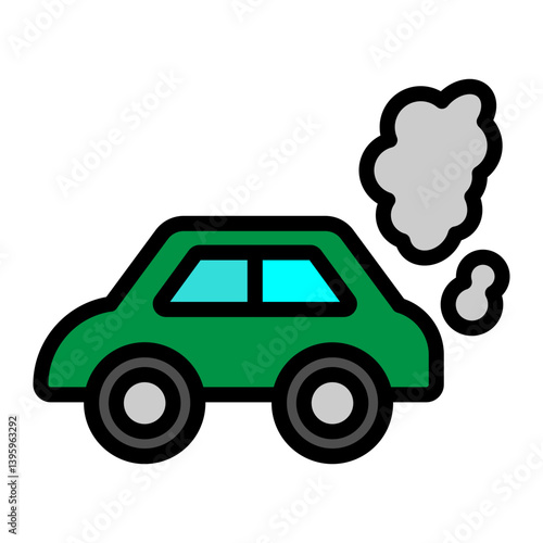 Fumes from Engine Vector Filled Icon Design