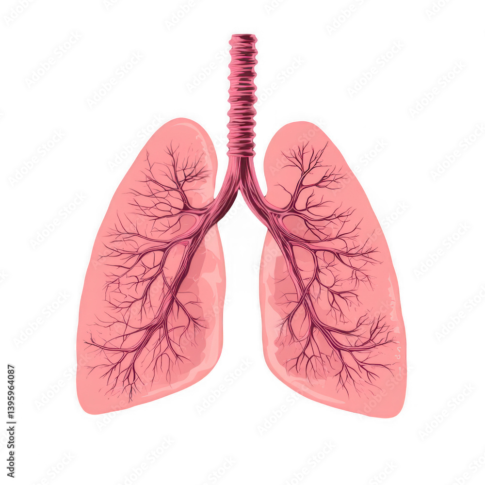 3D pink lung icon isolated on transparent background 3D pink lung icon isolated on transparent background
