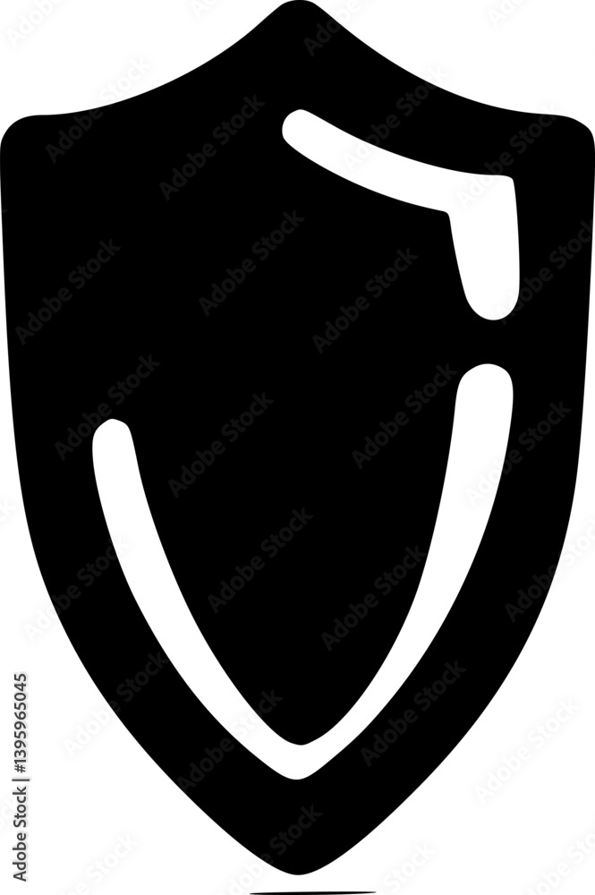 Shield - Black and White Isolated Icon - Vector illustration Shield - Black and White Isolated Icon - Vector illustration