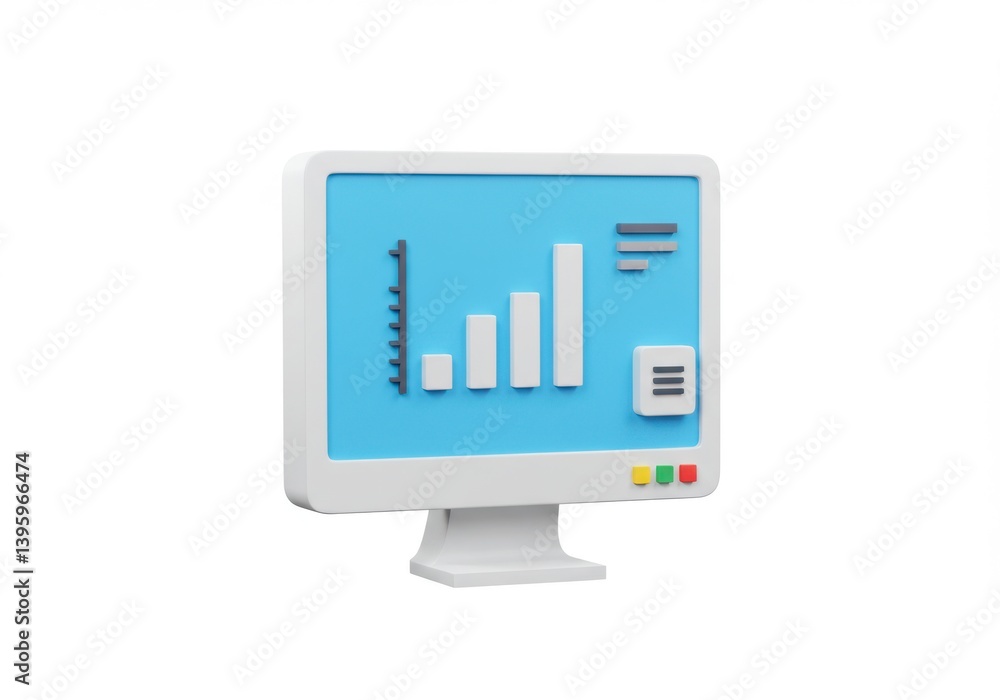 Computer screen displaying a bar graph in light blue color Computer screen displaying a bar graph in light blue color