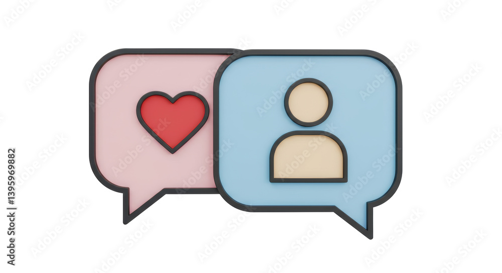 Isolated Speech Bubbles with Like and User Icon Isolated Speech Bubbles with Like and User Icon