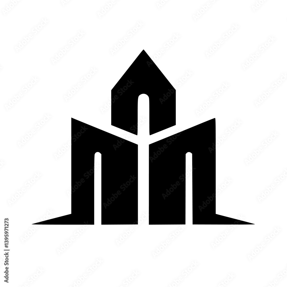 Modern Minimalist Architectural Logo in Monochrome Modern Minimalist Architectural Logo in Monochrome