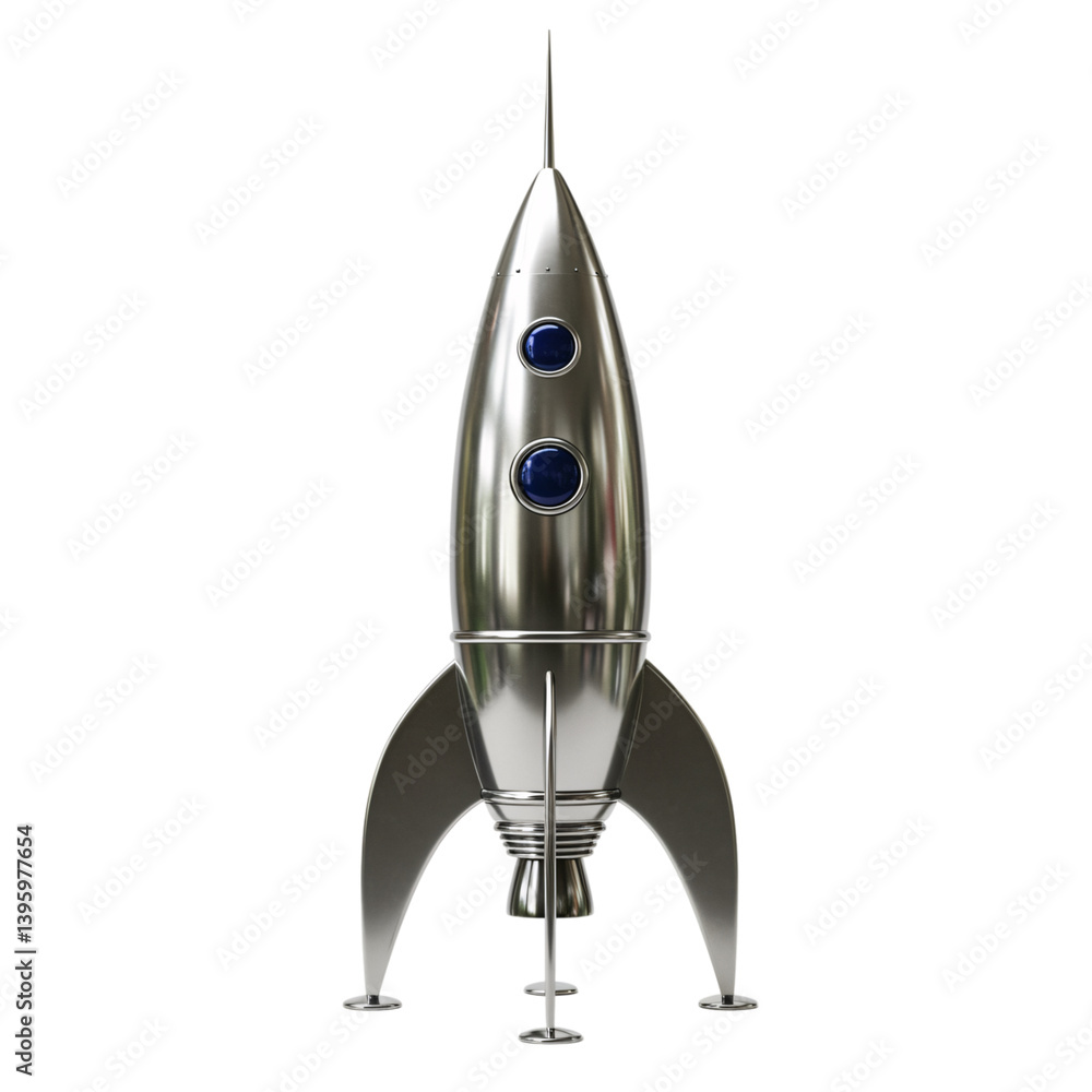 Polished Retro Rocket Ready for Launch Polished Retro Rocket Ready for Launch