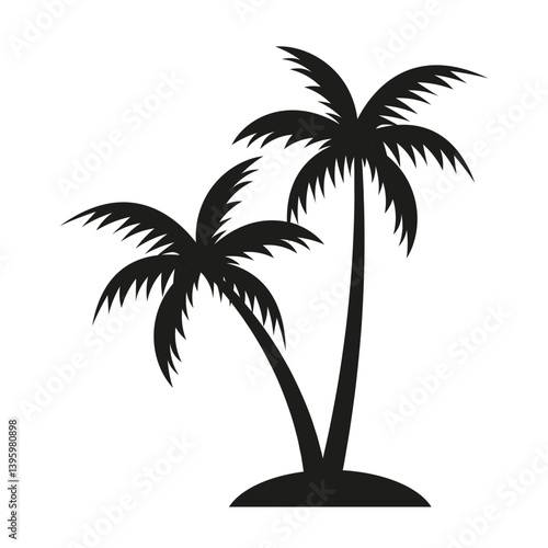palm, tree, beach, vector, tropical, island, summer.