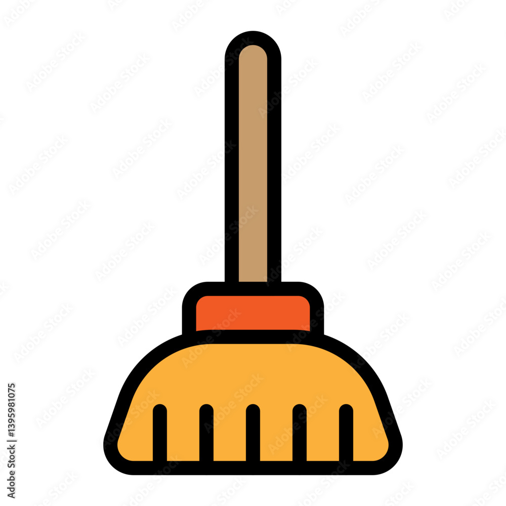 Broom Vector Filled Icon Design Broom Vector Filled Icon Design