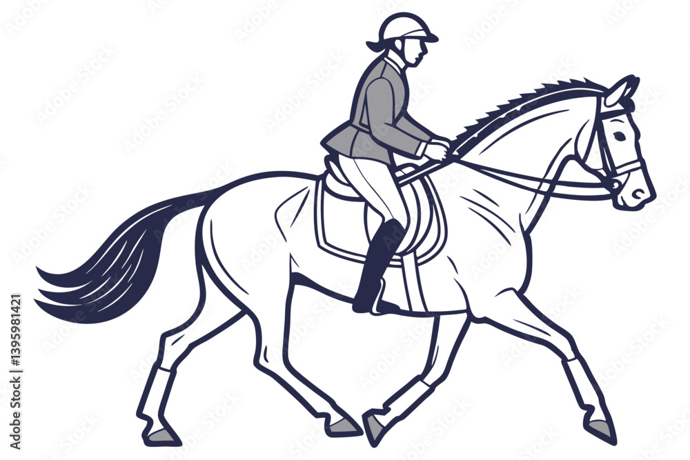 Fototapeta premium Horse Riding Man Representing Strength and Control