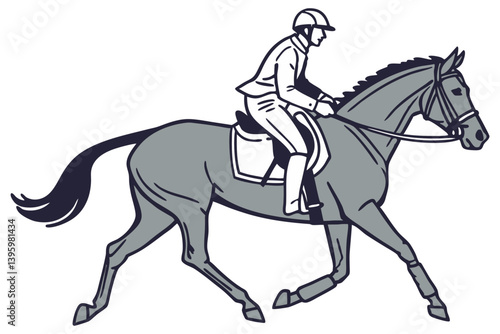 Horse Riding Man Representing Strength and Control