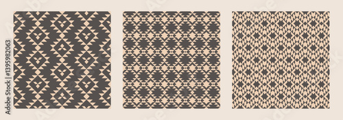 Tribal Geometry Vector Seamless Mono Set