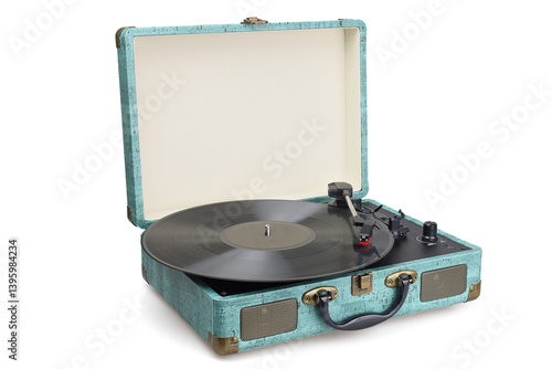 Portable compact vinyl record player