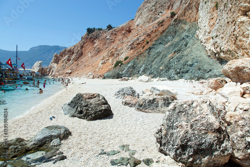 Obraz na płótnie Antalya Province Uninhabited Suluada Island Tourist Beach w salonie