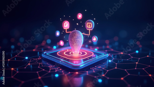 Obraz na płótnie creative digital technologies, AI, blockchain w salonie