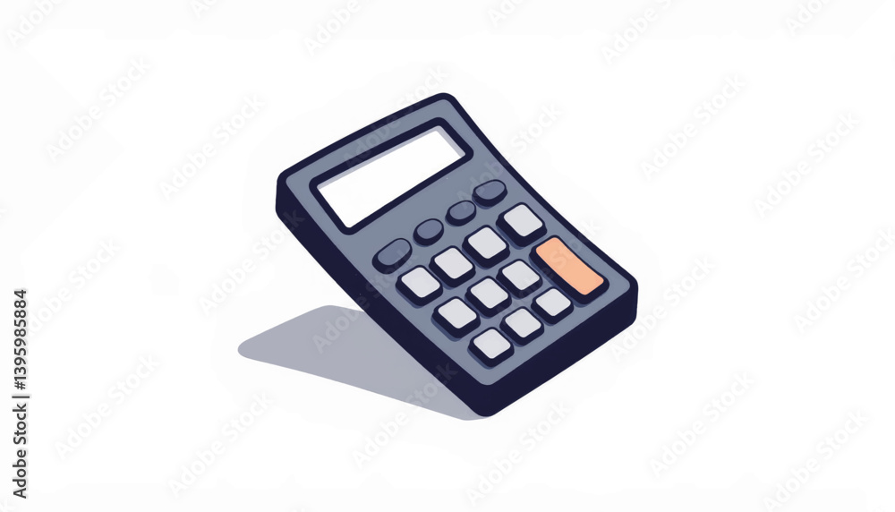 Modern loan calculator illustration on white background, financial concept Modern loan calculator illustration on white background, financial concept