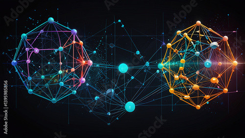 Obraz na płótnie creative digital technologies, AI, blockchain w salonie