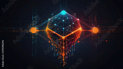 Obraz na płótnie creative digital technologies, AI, blockchain w salonie