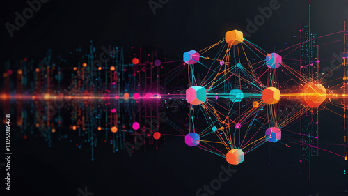 Obraz na płótnie creative digital technologies, AI, blockchain w salonie