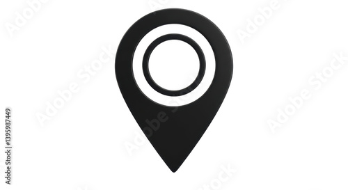 Isolated Black Location Pin