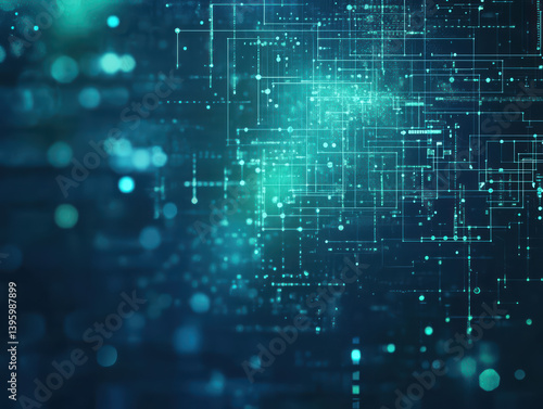 Digital Network: Abstract depiction of a digital network, where interconnected lines and points of light symbolize data flow and connectivity in a sleek, technological design.
