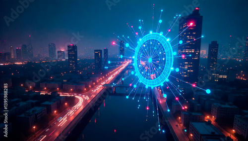 Obraz na płótnie creative digital technologies, AI, blockchain w salonie