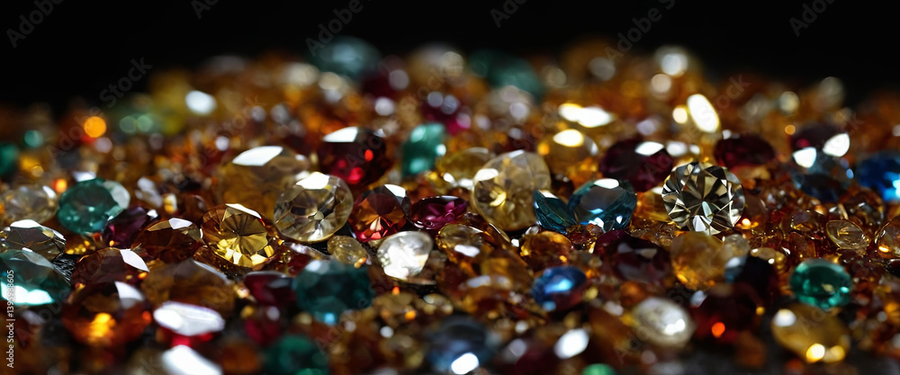 A vibrant collection of gemstones captures attention with their dazzling colors and unique cuts. The assortment includes yellows, reds, and blues, demonstrating natural beauty A vibrant collection of gemstones captures attention with their dazzling colors and unique cuts. The assortment includes yellows, reds, and blues, demonstrating natural beauty