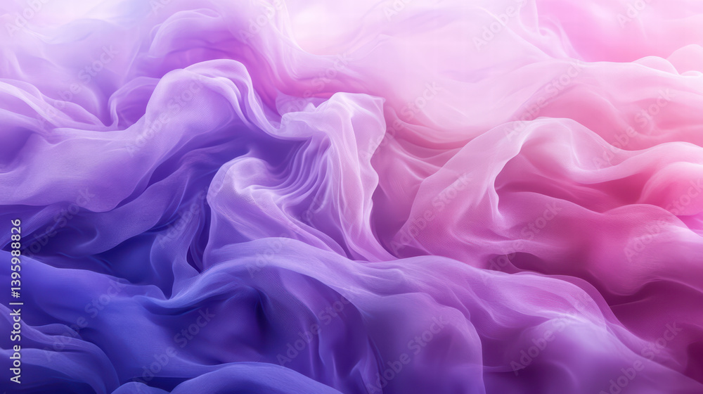 Obraz premium Abstract Cloud of Color: A mesmerizing display of swirling colors in a dreamlike abstract composition. Deep shades of purple blend with soft pinks, creating an ethereal and visually stunning effect. 