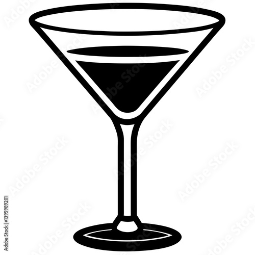 "Generative AI martini glass vector design, perfect for print and digital use in modern graphics."
