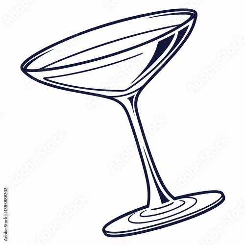 "Generative AI martini glass vector design, perfect for print and digital use in modern graphics."