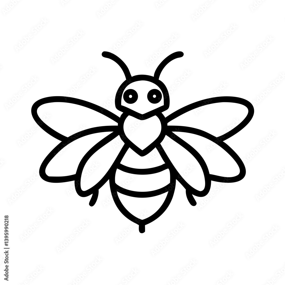 Fototapeta premium Bee Animal outline Icons