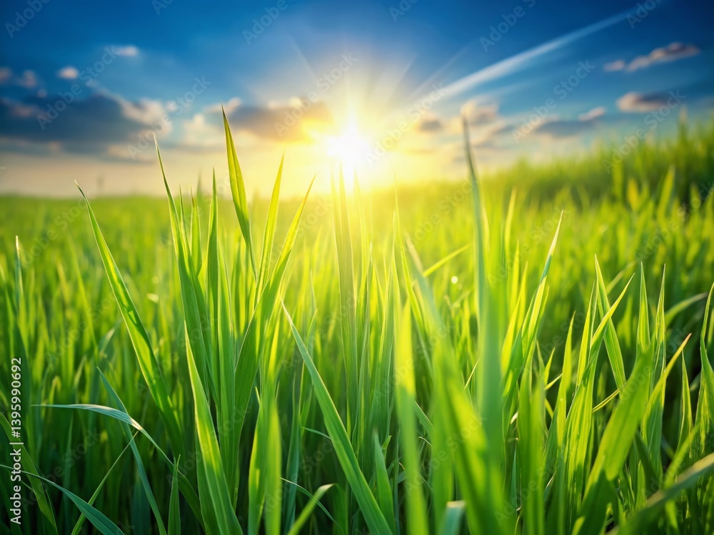 Lush Green Field and Grass Meadow with Copy Space - Perfect for Spring or Summer Backgrounds Lush Green Field and Grass Meadow with Copy Space - Perfect for Spring or Summer Backgrounds