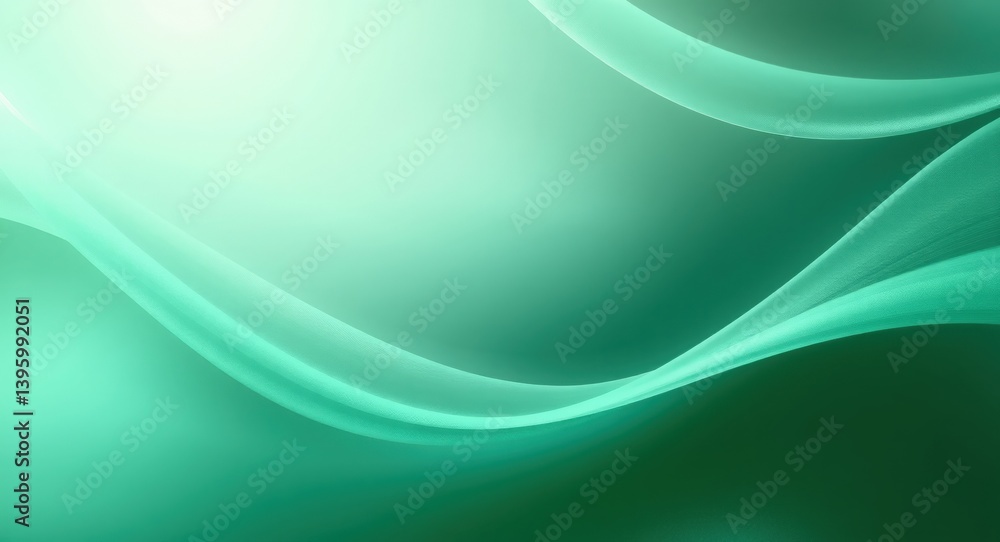 Fototapeta premium Abstract background featuring flowing teal waves against a gradient backdrop