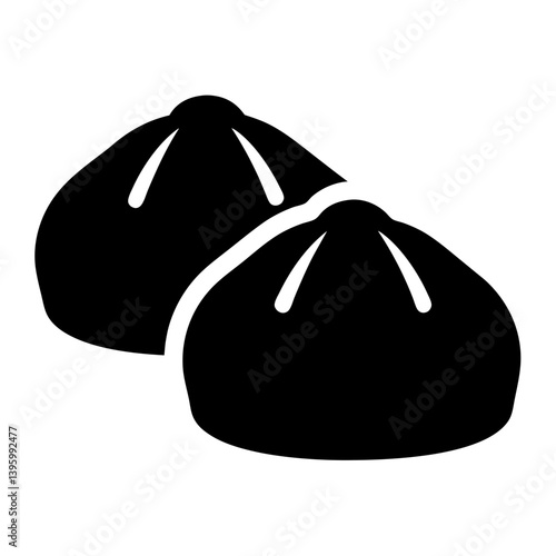 Delicious Steamed Buns Asian Cuisine Food Illustration Two Pieces