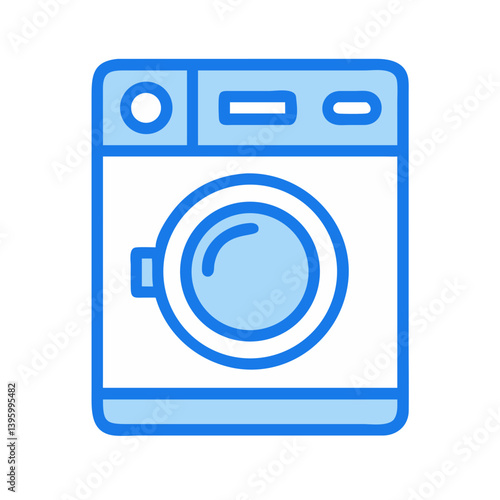 Electronic Washer Representing Household Cleaning Appliance Icon Design