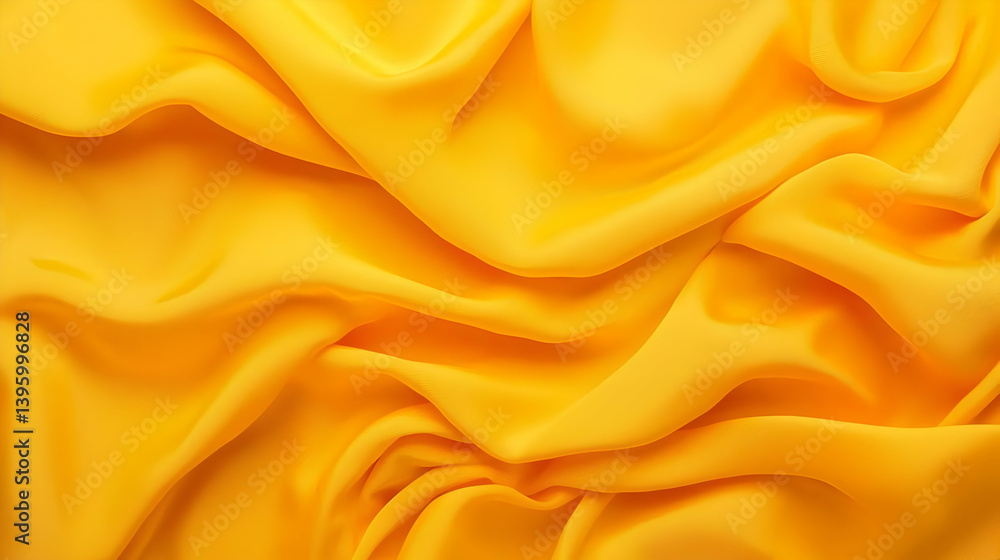 Close Up View Of Draped Yellow Fabric Close Up View Of Draped Yellow Fabric