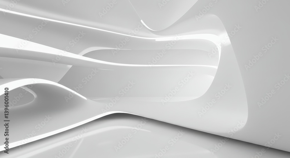 Abstract White Architectural Design - Modern, sleek, white abstract architectural design. Curving lines and smooth surfaces create a futuristic feel Abstract White Architectural Design - Modern, sleek, white abstract architectural design. Curving lines and smooth surfaces create a futuristic feel