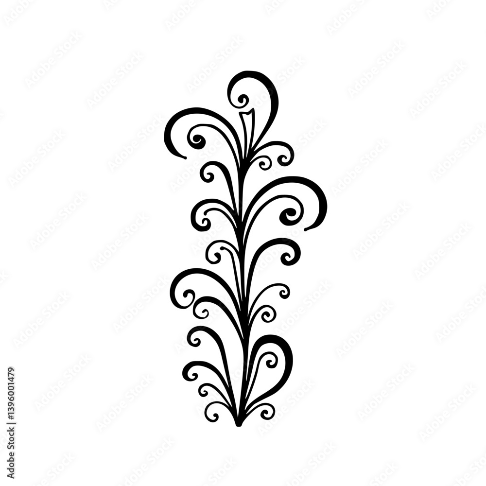 Elegant Black and White Flourish Design Element Elegant Black and White Flourish Design Element