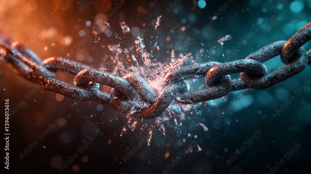 breaking chains transforming into beams of light, symbolizing the release of potential and the achievement of true asset freedom breaking chains transforming into beams of light, symbolizing the release of potential and the achievement of true asset freedom