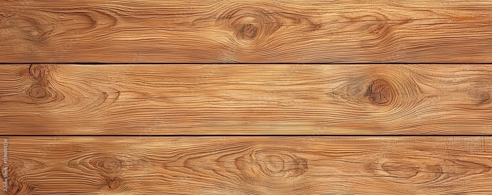 Naklejka premium Rustic Wood Grain Texture Banner - A warm, rich wooden surface with deep, natural grains and knots, showcasing the raw beauty of aged timber.
