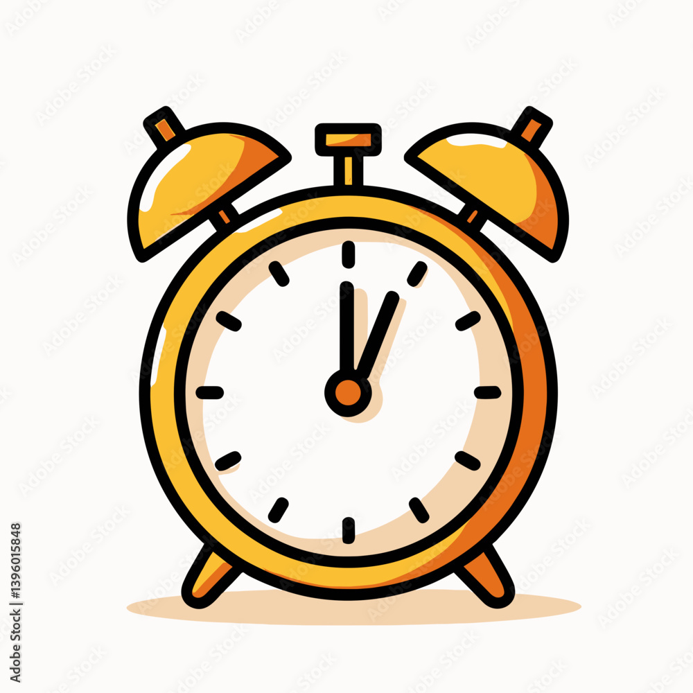 yellow alarm clock with red hands