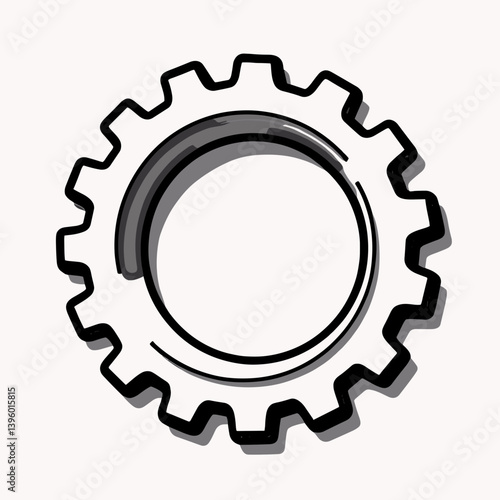 highquality gear mechanism with black and silver metallic colors