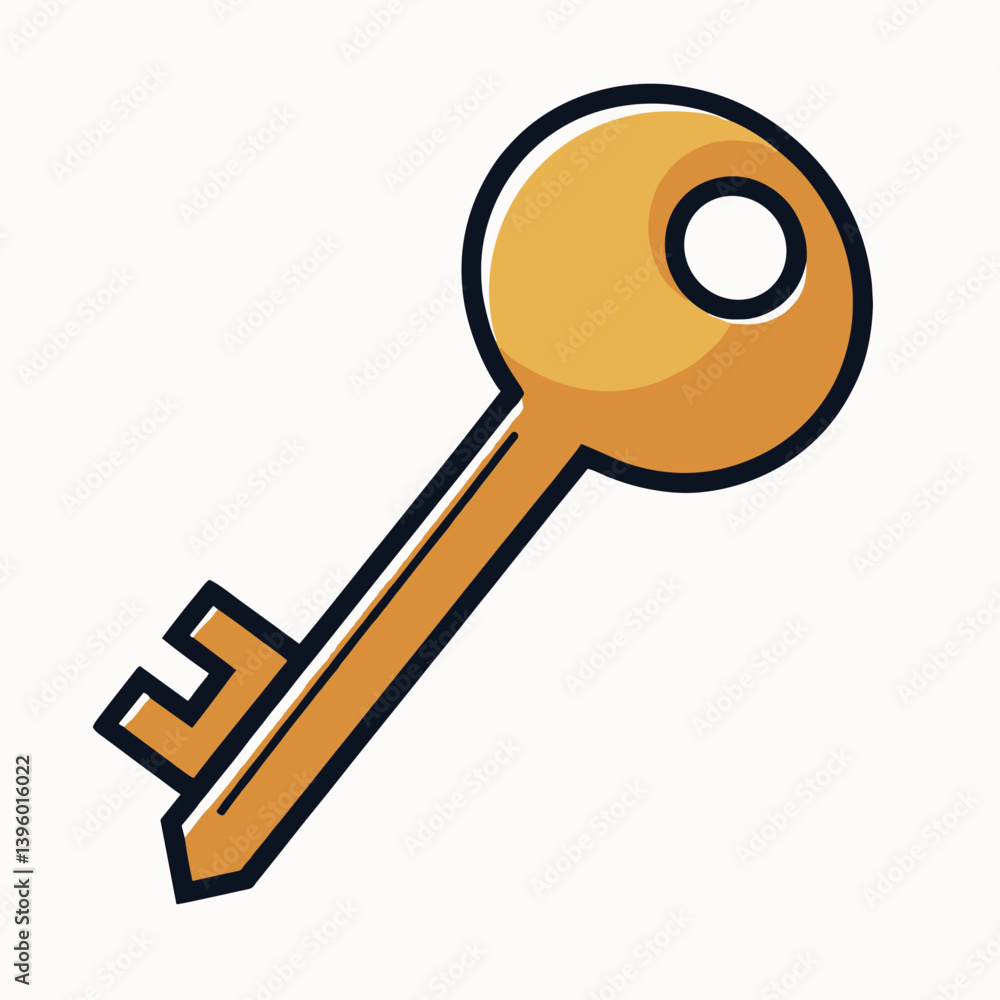 yellow key icon with shadow digital access symbol yellow key icon with shadow digital access symbol