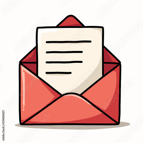 red envelope with white letter inside  email icon