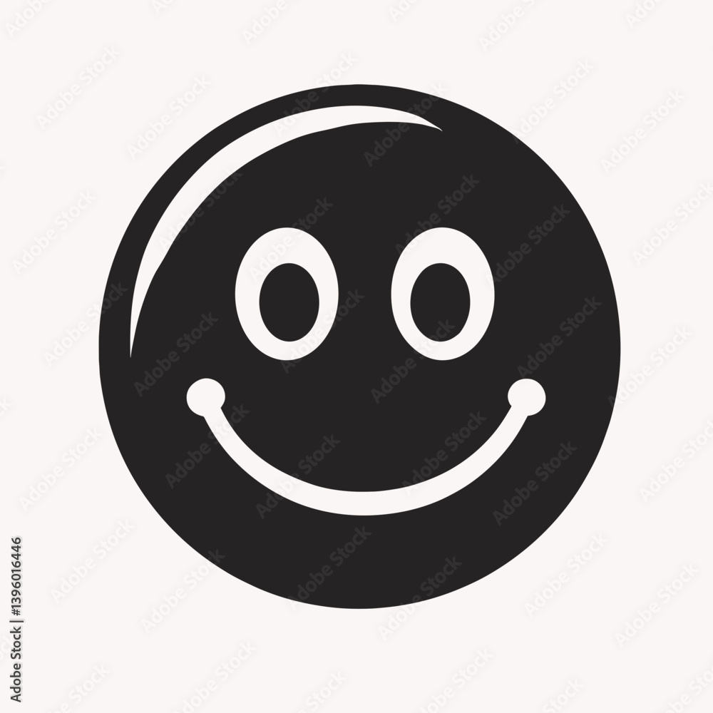 happy emoji icon with black background smiling face with eyes and mouth happy emoji icon with black background smiling face with eyes and mouth