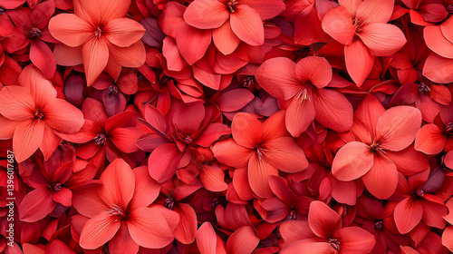 Close Up Red Flower Pattern Background