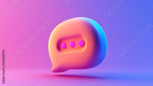 Digital connectivity symbolized through a 3D chat logo